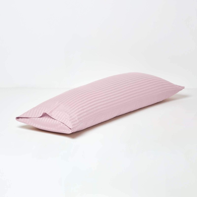 HOMESCAPES Dusky Pink Pure Egyptian Cotton Body Pillowcase 330 TC