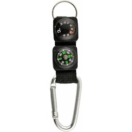 Black Carabiner Key Chain Compass Thermometer Metal Camping Outdoor Gadgets Hiking Survival to Multifunctional Mountaineering Sports Outdoor Recreation Accessories