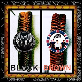 ARTIC MONKEYS TWO LEATHER BRACELET BLACK & BROWN