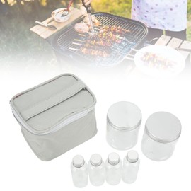 10PCS Camping Spice Containers Set Moistureproof Portable Travel Seasoning Bottle with Storage Bag Brush Spoons for BBQ