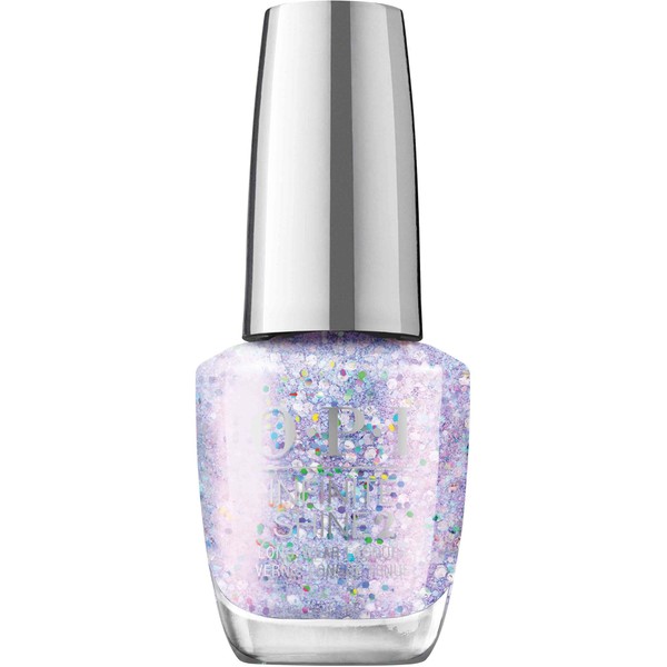 OPI Infinite Shine, Opaque Glitter Finish Purple Nail Polish, Up to 11 Days of Wear, Chip Resistant & Fast Drying, Holiday 2023 Collection, Terribly Nice, Put on Something Ice, 0.5 fl oz