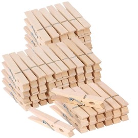 Wooden Pegs 72Pcs Heavy Duty Wooden Clothes Pegs With Metal Coil Spring Durable, Rust-Resistant Strong Grip are Suitable for Indoor and Outdoor Use