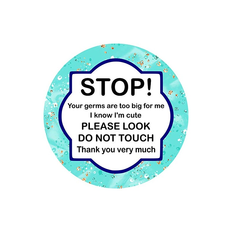 Stop Please Look Don't Touch - Turquoise - Germ Tag