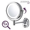 JERDON Two-Sided Lighted Wall-Mounted Makeup Mirror - Makeup Mirror with