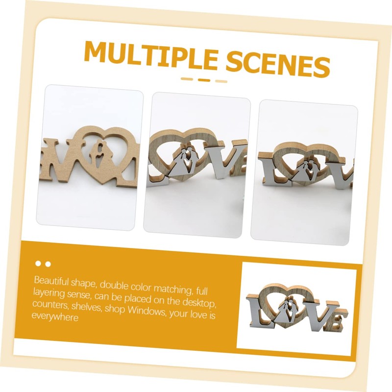 BIUDECO Wooden Letter Adornment Wedding Photo Prop Ornament for Aesthetic