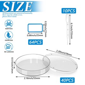 GZLFH Pack of 40 Petri Dishes Plastic with Lid Transparent Sterile Petri Dish with 10 Plastic Dropper and 1 Sticker for Laboratory Culture
