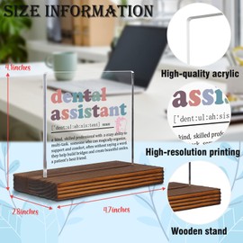 Appreciation Gift for Dental Assistant Clear Desk Decorative Sign, Thank You Gift for Dental Hygienist, Grad Gift for Dentist Assistant Hygiene Student, Dental Office Decor Plaques EDC52