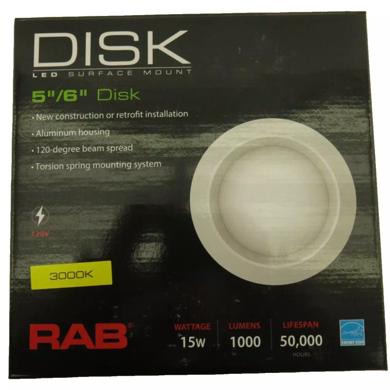RAB R6R15830120W 5"/6" LED Disk Downlight 11W 120V 3000K Retro