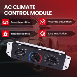 MOCA AC & Heater Control Switch fits 1999-2001 for Jeep Wrangler All Engine with Air Conditioning, 2002-2006 Wrangler All Engine with Air Conditioning, Right Hand Drive