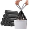 Trash Bag Drawstring Garbage Bags - Thicken RONYMARX Bathroom Trash can Liners for Bedroom Home Kitchen 50 Counts,4-6 Gallon (BLACK)