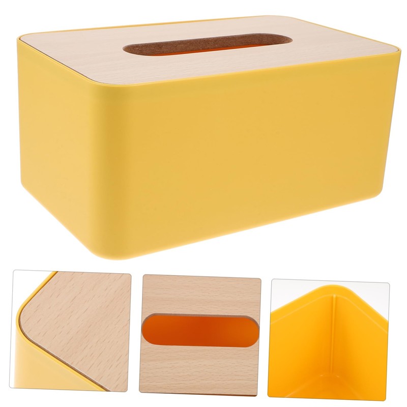 BUGUUYO Facial Tissue Box Cover Holder Wood Tissue Cases Napkin