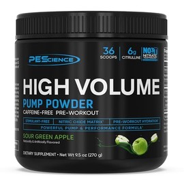 PEScience - Pre-entrenamiento sin estimulación de alto volumen, manzana verde agria, 36 cucharadas