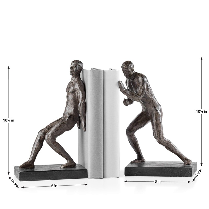 Torre & Tagus Athletic Resin Men Bookends Set of Two,
