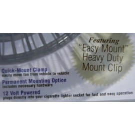 RoadPro RP-1137 Quick Clip 12V Multi-Mount Oscillating Auto Fan - New