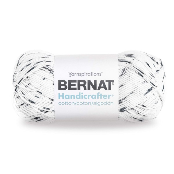Bernat Handicrafter Cotton Yarn, Gauge 4 Medium Worsted, Salt/Pepper