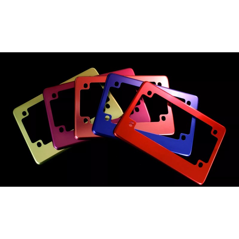 BestLicensePlateFrame Anodized Aluminum Motorcycle License Plate Frame - Red
