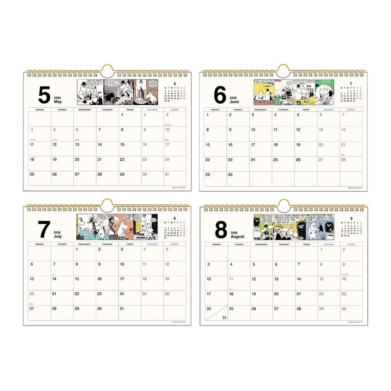 Sunstar Stationery Moomin S8521476 2026 Calendar Wall Mount Moomin