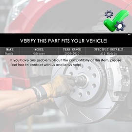 Ceramic Brake Pads Front and Rear for Honda Odyssey 2005-2010 Disc Brake Pads Replacement Parts with Hardware Kits