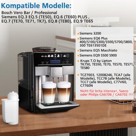 Pack of 4 Water Filters for Siemens EQ Series, EQ5 EQ6 EQ7 EQ9 S700 EQ500, Replacement Water Filter for Siemens 3200, Bosch TCZ7003, TCZ7033, 467873, for Brita® Intenza 575491