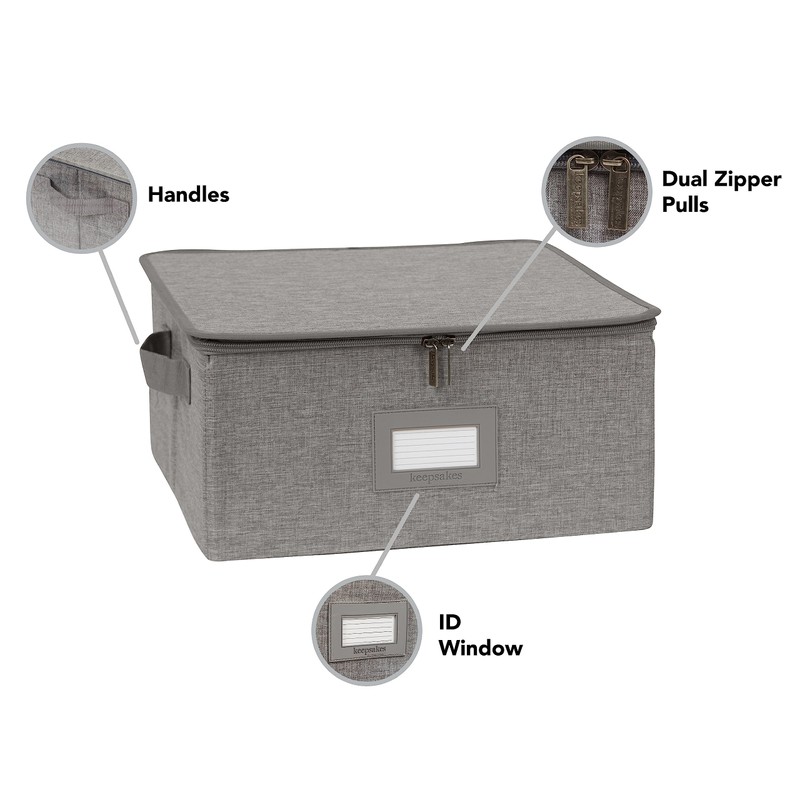 Covermates Keepsakes Zip-Top Storage Box Set, 3 Pack Heavy Duty