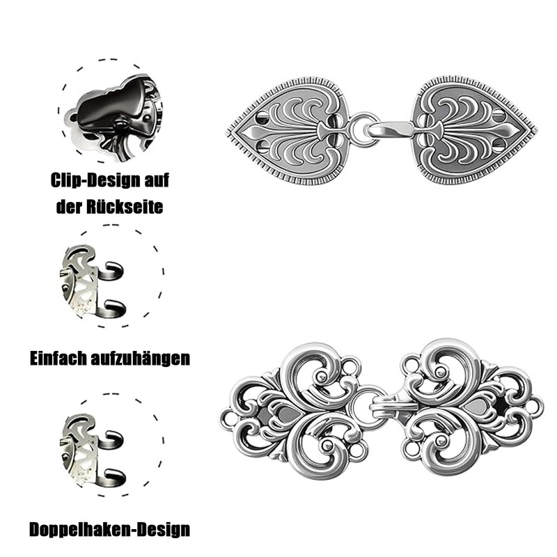 QZKJQDD vintage sweater clips, 13mm, Metal