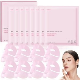 4PCS Bio Mascarilla Colageno, Antifaz de Gel para Cara, Mascarilla de colágeno Fan, Hydrogel Mask Sheet, Pore Tightening, Hydrating, Reutilizable,... 