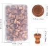 120 Pcs Wood Push Pins, Walnut, Standard, Wooden Thumb Tacks