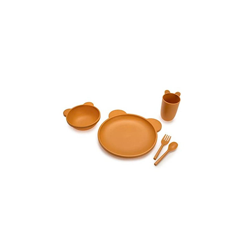 5 Piece Cellulose Feeding Meal Set, Plate, Bowl, Cup, Spoon
