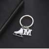 Amaxer White Enamel Ice Skates Shoes Pendant Keyring Alphabet Letters