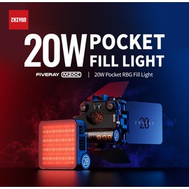 ZHIYUN FIVERAY M20C Combo LED Video Light - 2500K-10000K DynaVort Cooling System Mark II with Radiant Full-Color RGB Glow