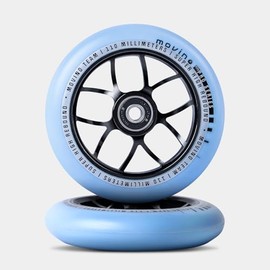 Movino Stunt Scooter Wheels Replacement Wheels Replacement Wheels Pack of 2 110 mm Aluminium Polyurethane Super High Rebound 100 kg Load Capacity Team Pro Spoked 2 Blue