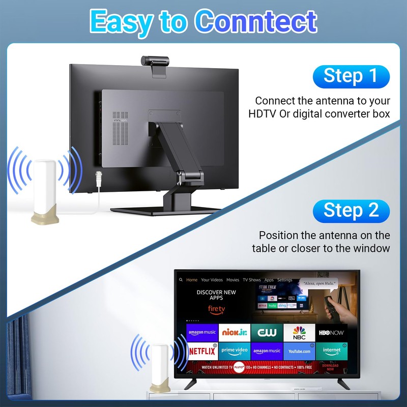 TV Antenna for Smart TV, Digital Indoor HD Antenna with