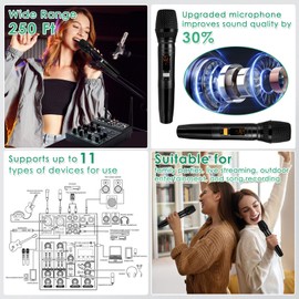 Dejasound Pro 5 Channel Audio Mixer Mic Set for Live Streaming, Family Karaoke, Studio Recording, Bluetooth Dual Wireless Microphone System with USB Interface & 48V Phantom Power