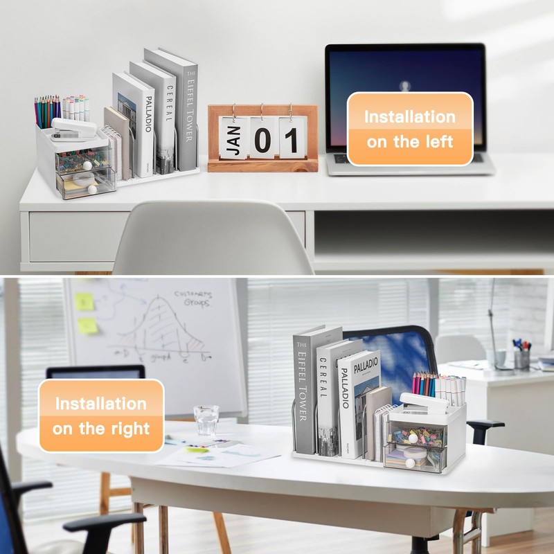 RISEMART Desk Organiser with File Holder, Versatile Desk Tidy Stationery