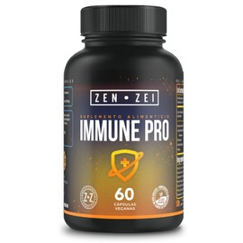 ZENZEI  IMMUNE PRO  Cientficamente Formulado con 6 Ingredientes para Aumentar, Reforzar y Mantener - Con Echinacea, Zinc, Vitamina C, Jengibre, Ajo y 