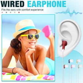 Konohan 100 Pack Kids Earbuds Wired Earphones Wired Earbuds Multipack Earbuds Earphones Headphones Earbuds for School Library Museum Classroom Students (Mixed Colors)