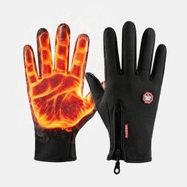 Winter Outdoor Cycling Warm Gloves, 1 Count Windproof Sports Gloves, Touch Screen Non-slip Waterproof Warm Gloves for Sports, Fishing, Cycling, Camping, Christmas Gift, Camping Gear - Color: black, size: XL