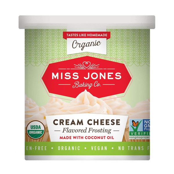 Miss Jones Baking Organic Buttercream Frosting, Perfect for Icing and Decorating, Vegan-Friendly: Cream Cheese (Pack of 1)