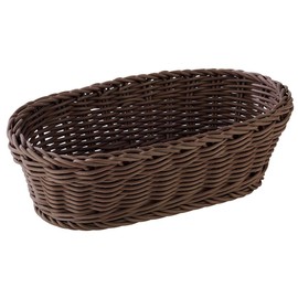 APS Professional Line Oval Baguette Basket, Wicker Basket Made of Polypropylene, Dimensions: 28 x 16 cm, Height: 8 cm, Colour: Dark Brown