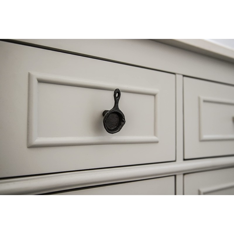 Zeckos Set of 6 Black Mini Cast Iron Skillet Drawer