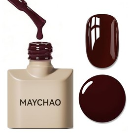 MAYCHAO- Esmalte de uñas en gel de 15 ml, 1 pieza, esmalte de uñas de color rojo cereza intenso, esmalte de uñas en gel UV LED, para decoración de
