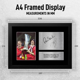 HWC Trading FR A4 Robbie Fowler Jamie Carragher Liverpool Gifts Printed Signed Autograph Picture for Football Fans and Supporters - A4 Framed