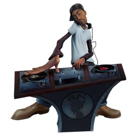 Mrisata Rap Music Star Sculpture Hip Hop Sculptures Weird and Funny Resin Sculptures of Rap Music Stars DJ Figure Sculpture, Hip Hop Figure Model Ornament Table Decor (A)