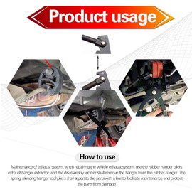 Gancon Exhaust Hanger Removal Tool, 11 in Universal Ergonomic Muffler Rubber Exhaust Hanger Removal Plier, Grommet Puller for Car Truck