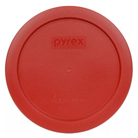 Pyrex 7201-PC 4 Cup Dark Red Round Plastic Lid 3PK New for Glass Bowl
