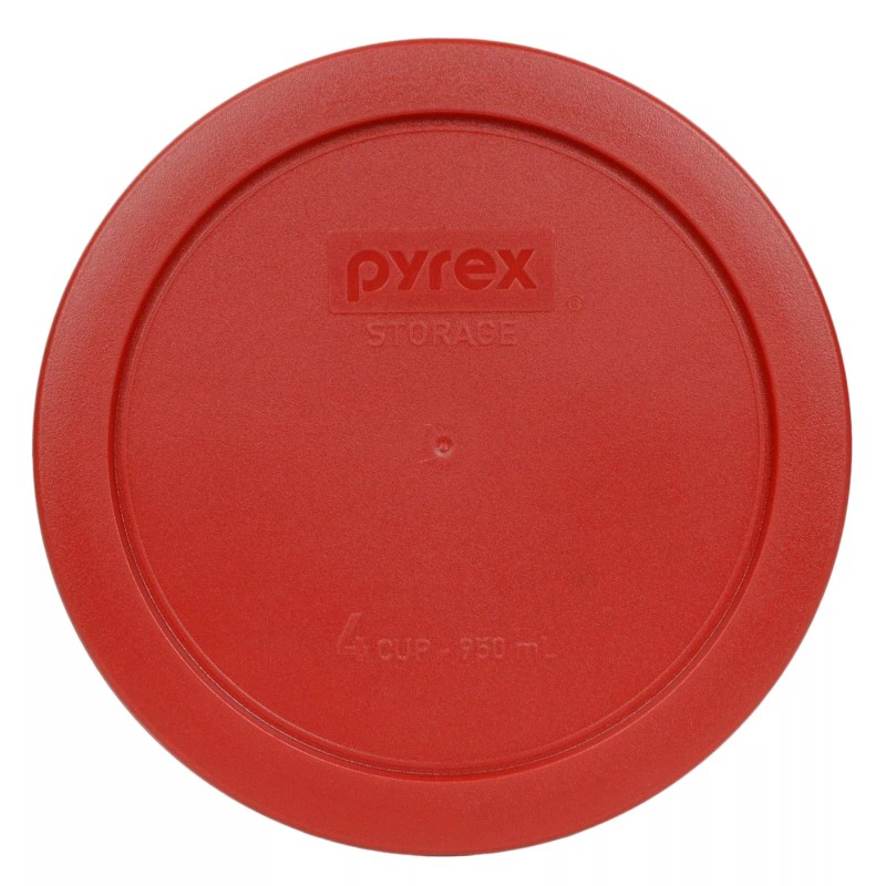Pyrex 7201-PC 4 Cup Dark Red Round Plastic Lid 3PK