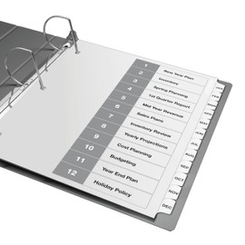 Davis Group 1-12 Index Tab Dividers for 3 Ring Binders, Customizable Table of Contents, 6 Sets