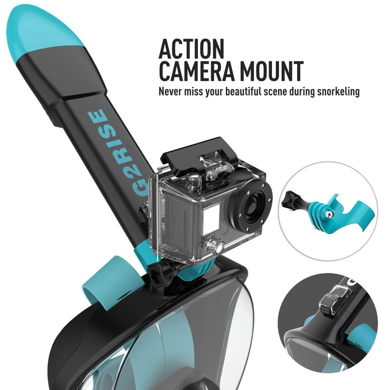 G2RISE SN01 Full Face Snorkel Mask with Detachable Snorkeling Mount,