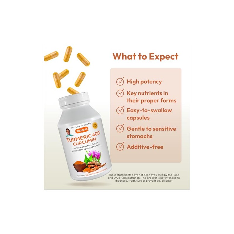 Andrew Lessman Turmeric Extract 400mg - High Potency Capsules