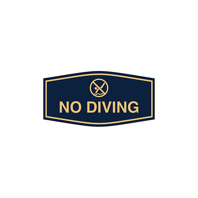 Signs ByLITA Fancy No Diving Sign with Adhesive Tape, Mounts